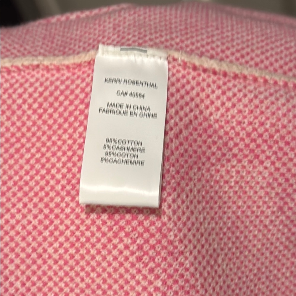 Anthropologie Rosenthal Pink and White Artistic Hearts Cardigan - Picture 4 of 6
